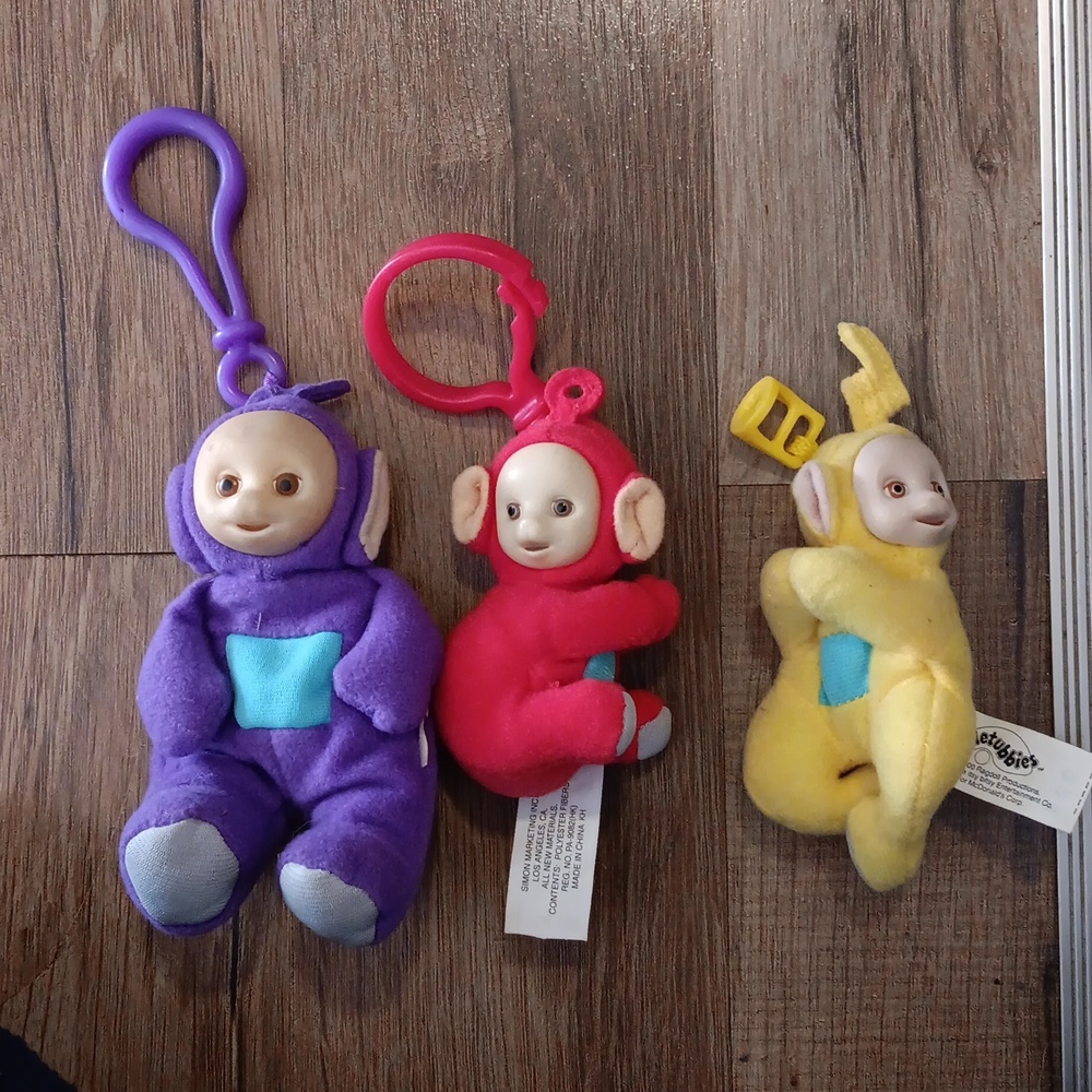 Vintage teletubbies clip on toys